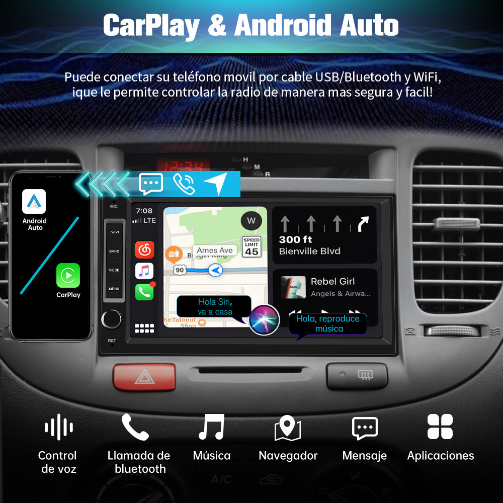 AWESAFE Android Car Stereo Para all models Sistema  Actualización de Radio de Pantalla Táctil con Carplay Inalámbrico Android Auto, Soporte Bluetooth WiFi Navegación GPS AWESAFE