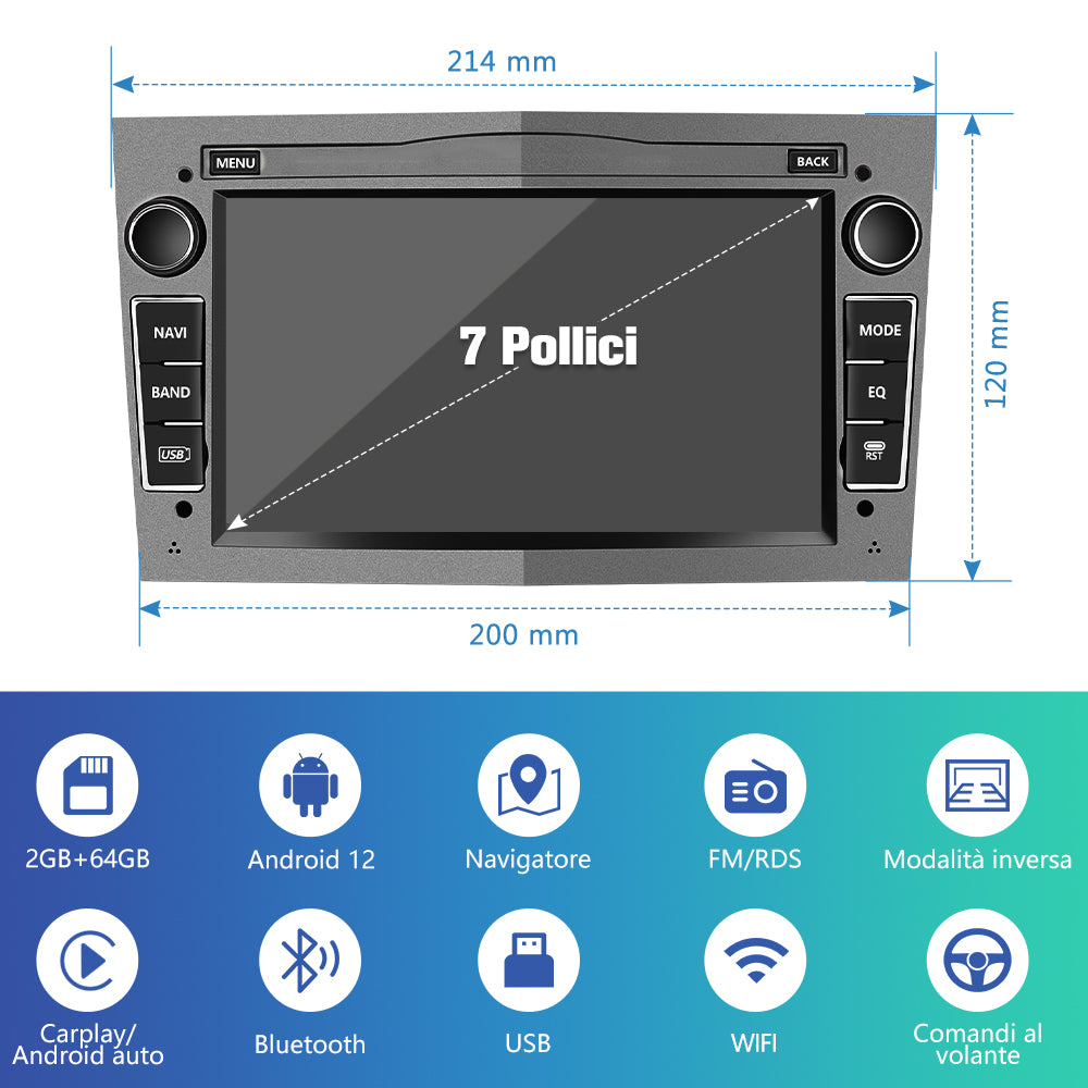 AWESAFE Autoradio Android per sistema di aggiornamento radio touch screen Opel con Wireless Carplay Android Auto, supporto navigazione GPS Bluetooth WiFi AWESAFE