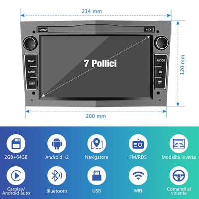 AWESAFE Autoradio Android per sistema di aggiornamento radio touch screen Opel con Wireless Carplay Android Auto, supporto navigazione GPS Bluetooth WiFi AWESAFE