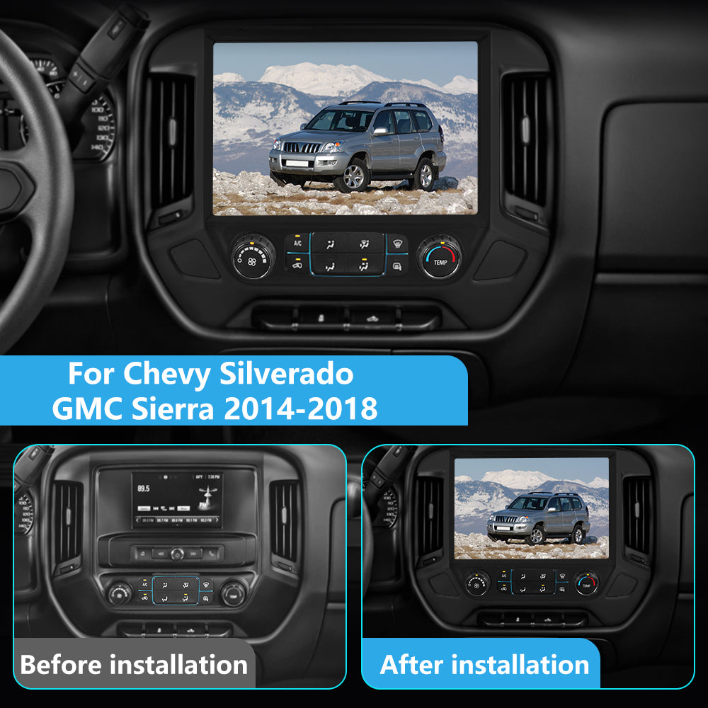 Andriod Car Radio Stereo for Chevy Silverado GMC Sierra 2014-2018 Built in Wireless Carplay Android Auto 4GB+64GB GPS Navigation & WiFi DSP