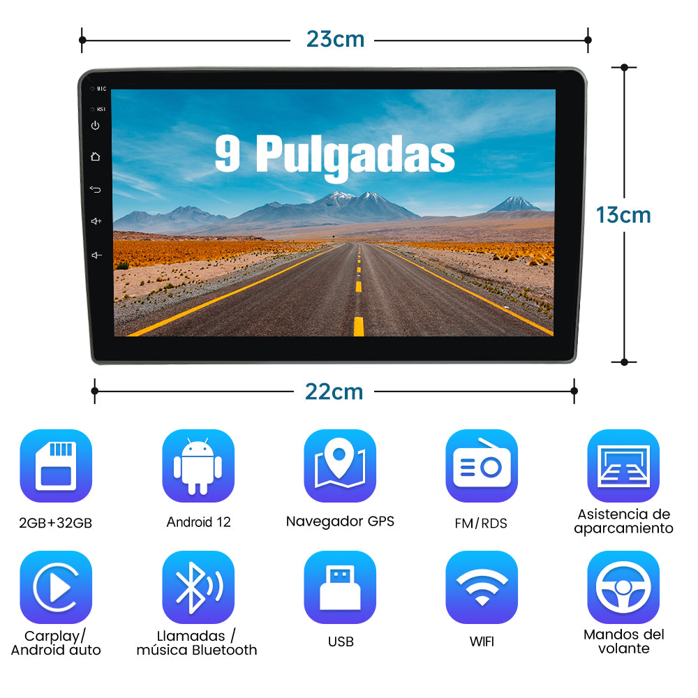 AWESAFE Android Car Stereo Para Seat ibiza 6j (2009-2013) Radio con Pantalla Táctil Actualizada con Carplay Inalámbrico Android Auto, Soporte Bluetooth WiFi Navegación GPS AWESAFE