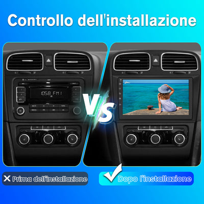 AWESAFE Autoradio Android per VW Golf 6 (2008-2016) Sistema di aggiornamento radio touch screen con Wireless Carplay Android Auto, supporto Bluetooth WiFi Navigazione GPS AWESAFE