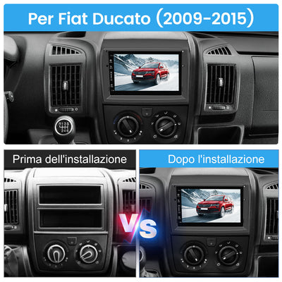 AWESAFE Autoradio Android per Fiat Ducato (2009-2015) Sistema di aggiornamento radio touch screen con Wireless Carplay Android Auto, supporto Bluetooth WiFi Navigazione GPS AWESAFE