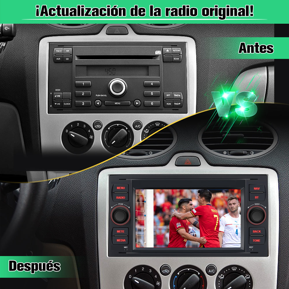 AWESAFE Android 12 [2GB+32GB] Radio Coche con Pantalla Táctil 7 Pulgadas para Ford Focus Mondeo Fiesta, Autoradio con Carplay/Android Auto/Bluetooth/GPS/FM, Apoya Mandos Volante (Negra) AWESAFE