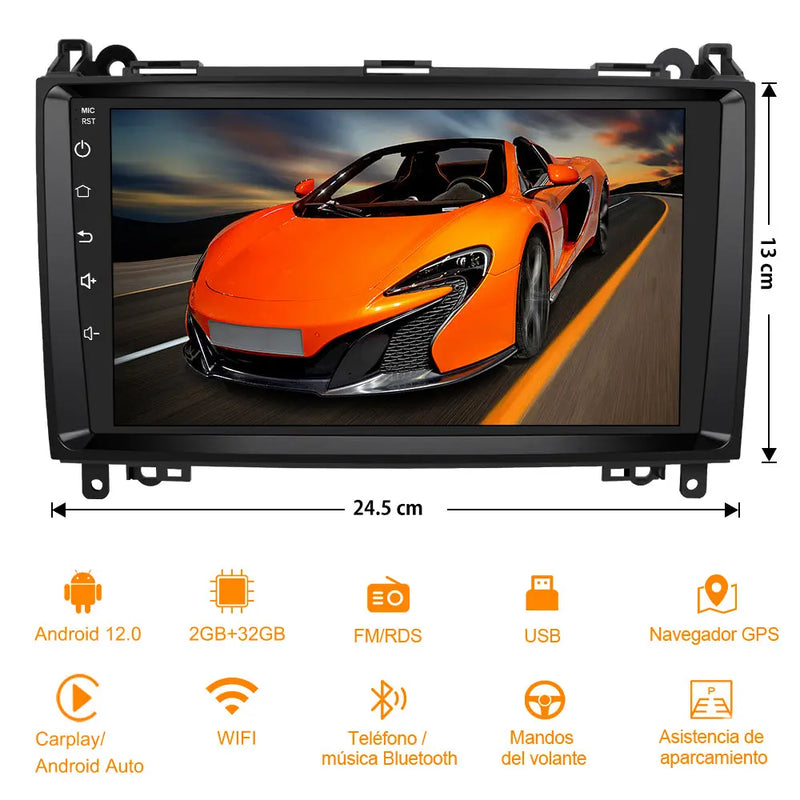 AWESAFE Android 12.0 [2GB+32GB] Radio Coche con Pantalla Táctil 9 Pulgadas para Mercedes-Benz, Autoradio para Clase A W169/Clase B W245/Clase V W639/Vito/Viano/W906/Sprinter 2500/3000, con Carplay AWESAFE