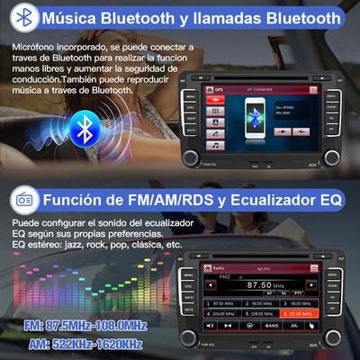 AWESAFE Android Car Stereo Para Golf Sistema Actualización de Radio de Pantalla Táctil con Carplay Inalámbrico Android Auto, Soporte Bluetooth WiFi Navegación GPS AWESAFE