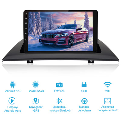 AWESAFE Android Car Stereo Para BMW X3 E83 (2004-2012) Sistema  Actualización de Radio de Pantalla Táctil con Carplay Inalámbrico Android Auto, Soporte Bluetooth WiFi Navegación GPS AWESAFE