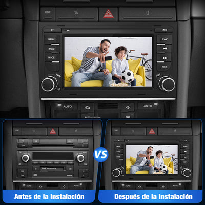 AWESAFE [Android 12.0 2GB+32GB] Radio de Coche para Audi A4/S4/RS4 con Carplay/Android Auto, 7 Pulgadas Pantalla Táctil con WiFi/GPS/Bluetooth/DSP/RDS/USB/FM AM/28 Temas, Apoyo Mandos Volante AWESAFE