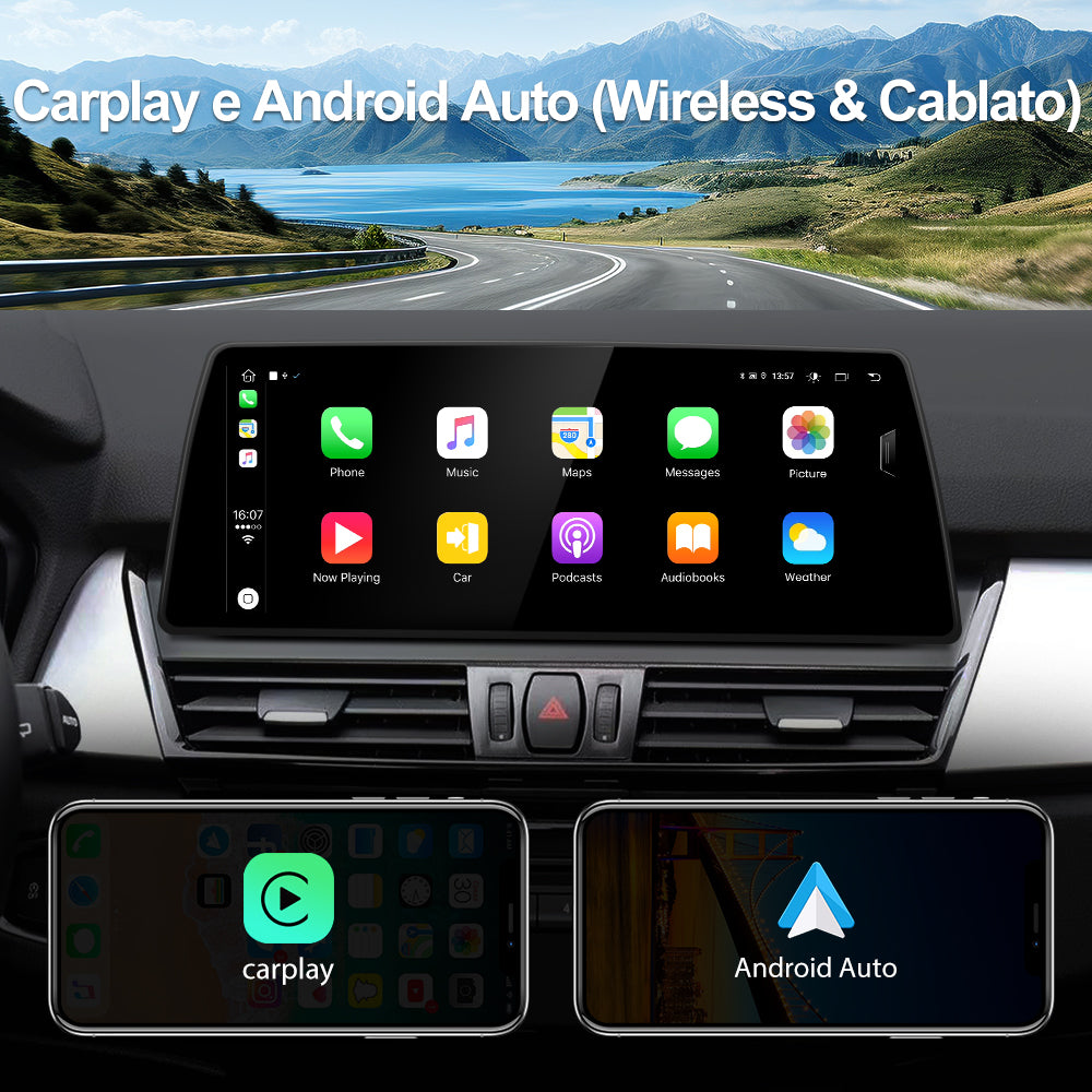 AWESAFE Autoradio Android per BMW F20 EVO (2017-2019) Sistema di aggiornamento radio touch screen con Wireless Carplay Android Auto, supporto Bluetooth WiFi Navigazione GPS AWESAFE