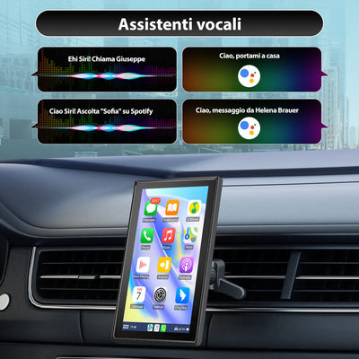 AWESAFE 9" Portatile Coche Wireless per CarPlay & Android Auto con HD Multischermo, Aggiornamenti OTA, Orientamento Verticale/Orizzontale, Telecamera Retro Inclusa, Bluetooth, Controllo Vocale, GPS AWESAFE SHOP