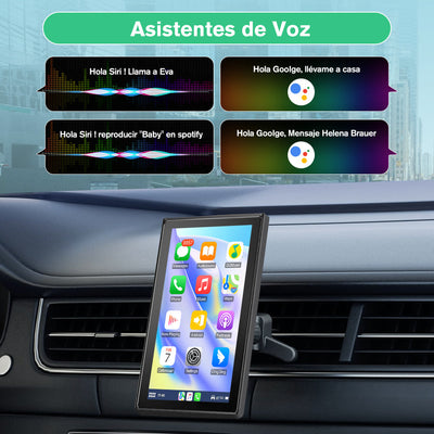 AWESAFE Écran Portable 9'' pour A-pple CarPlay & Android Auto, Affichage HD Dividida Pantalla , Support Mises à jour OTA, Modes Portrait et Paysage, Caméra de Recul, Bluetooth, Contrôle Vocal, Navigat AWESAFE