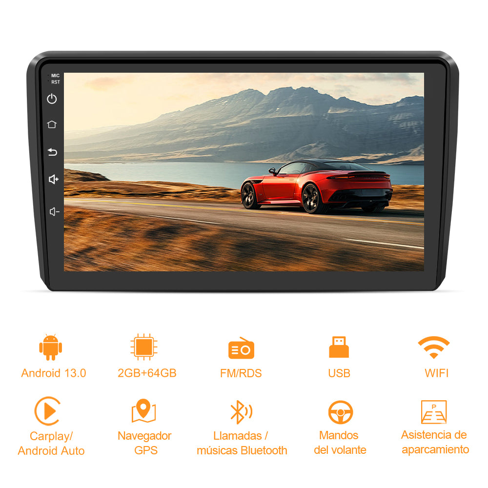 AWESAFE Android Car Stereo Para Audi A3 2006-2012 Sistema Actualización de Radio de Pantalla Táctil con Carplay Inalámbrico Android Auto, Soporte Bluetooth WiFi Navegación GPS AWESAFE