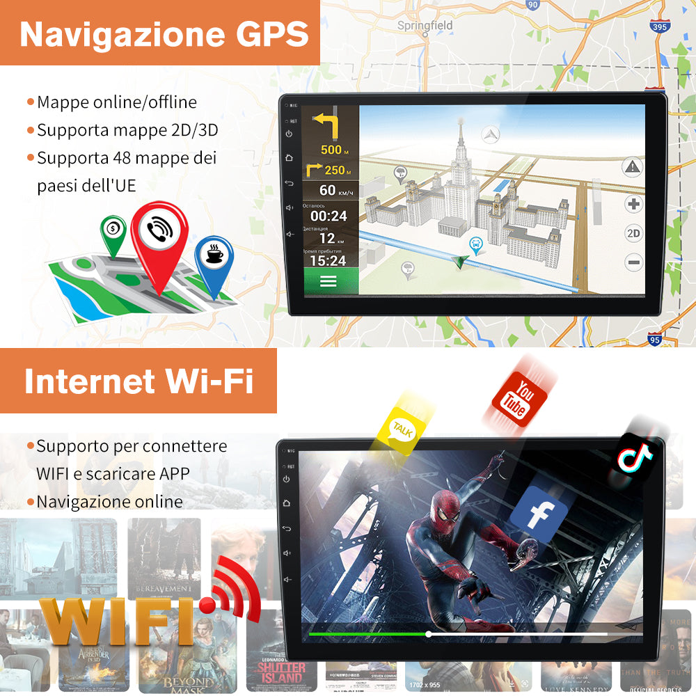 AWESAFE Autoradio Android per Mercedes Benz (2005-2010) Smart Fortwo Sistema di aggiornamento radio touch screen con Wireless Carplay Android Auto, supporto Bluetooth WiFi Navigazione GPS AWESAFE