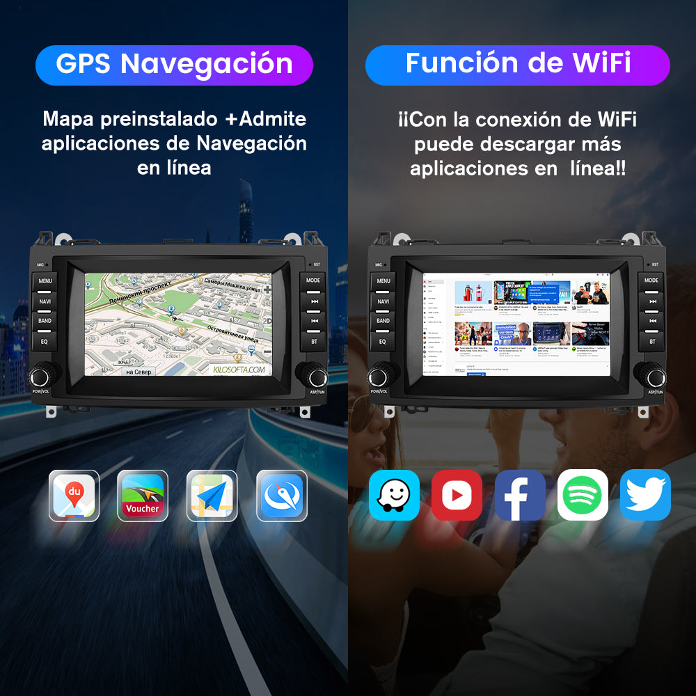 AWESAFE Android 12.0 [2GB+32GB] Radio Coche con Pantalla Táctil 8 Pulgadas para Mercedes-Benz, Autoradio para Clase A W169/Clase B W245/W639 Vito/Viano/W906 Sprinter, con Carplay y Android Auto AWESAFE