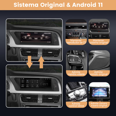 AWESAFE Android Car Stereo Para Audi A5 2013-2016 Sistema Actualización de Radio de Pantalla Táctil con Carplay Inalámbrico Android Auto, Soporte Bluetooth WiFi Navegación GPS AWESAFE