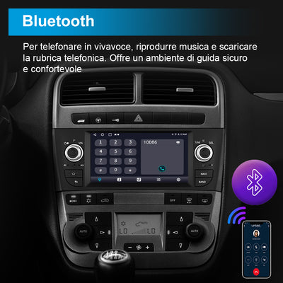 AWESAFE Autoradio Android per Fiat Grande Punto (2005-2012) Sistema di aggiornamento radio touch screen con Wireless Carplay Android Auto, supporto Bluetooth WiFi Navigazione GPS AWESAFE