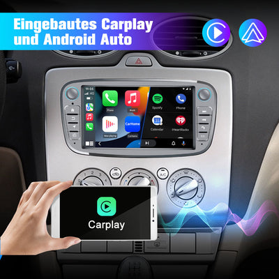 AWESAFE Android 12.0 [2GB+32GB] Car Radio with 7 inch Touch Screen for Ford Mondeo Focus S-Max Galaxy, Autoradio with Carplay/Android Auto/Bluetooth/GPS/FM, Supports Steering Wheel and Parking Controls (Silver) AWESAFE