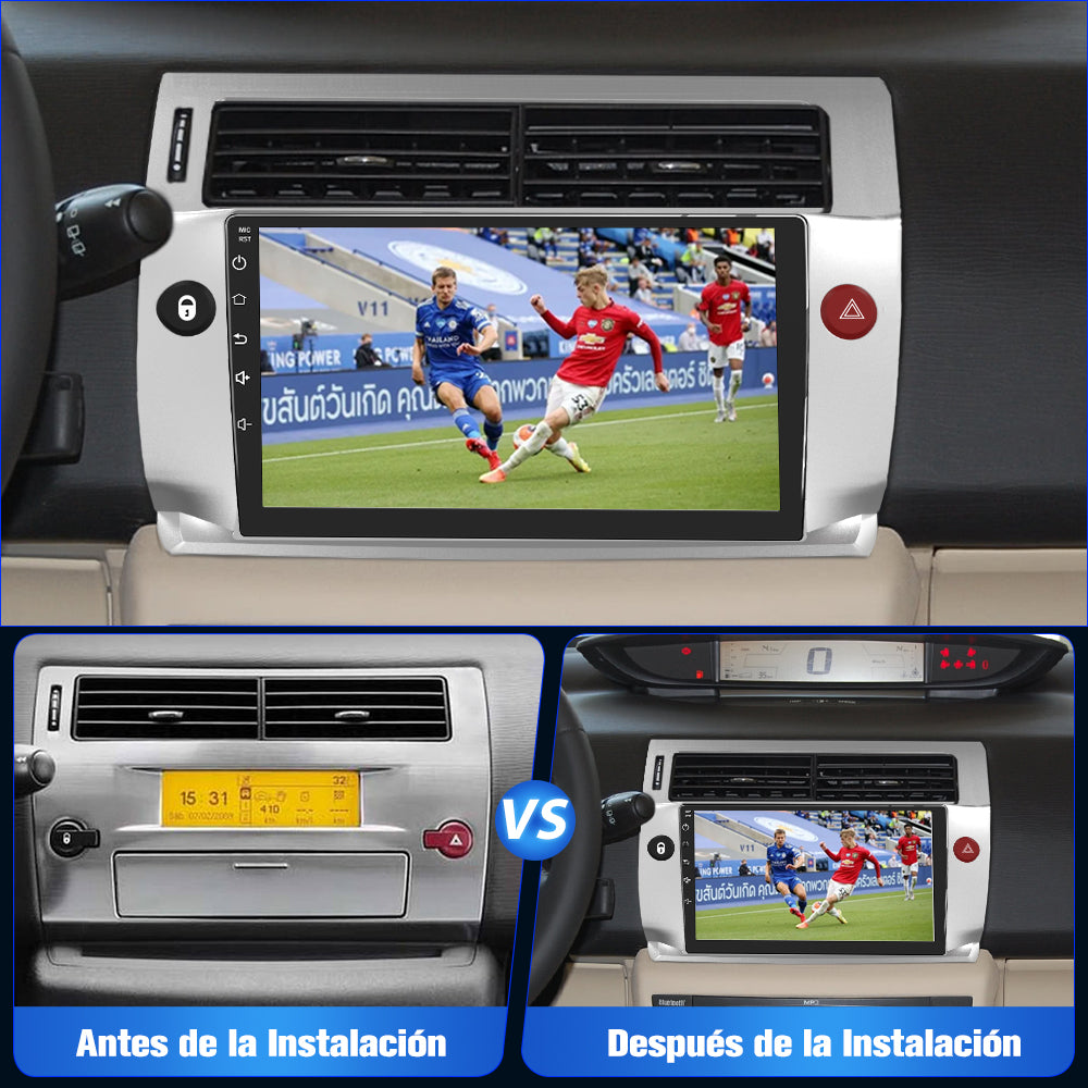 AWESAFE Android Car Stereo Para Citroen c4 2004-2009 Actualización de Radio con Pantalla táctil con Carplay inalámbrico Android Auto, Soporte Bluetooth WiFi navegación GPS AWESAFE