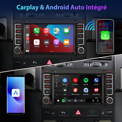 AWESAFE Autoradio pour VW Touareg Transporter T5 Multivan, Android 12,Écran Tactile 7" HD,Carplay,Android Auto,GPS,Bluetooth,WiFi,USB,RDS,FM [2Go+32Go] AWESAFE