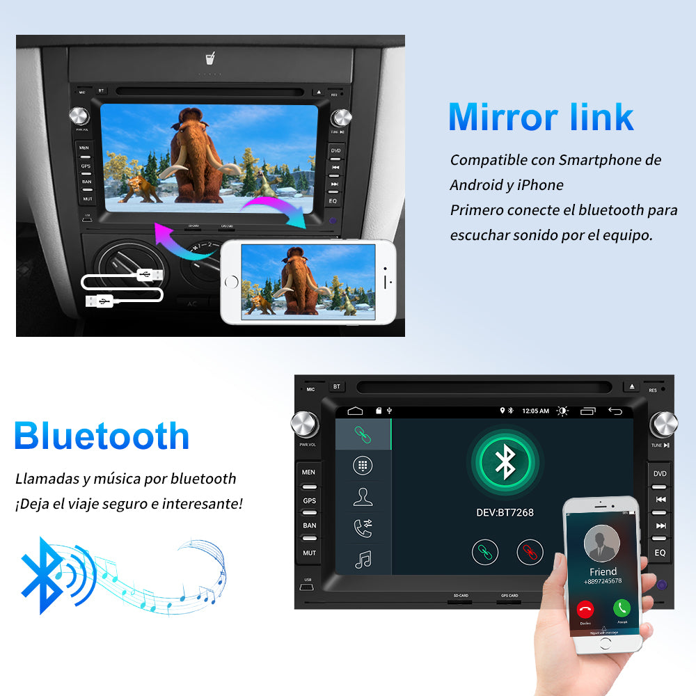 AWESAFE Android Car Stereo Para volkswagen Sistema Actualización de Radio de Pantalla Táctil con Carplay Inalámbrico Android Auto, Soporte Bluetooth WiFi Navegación GPS AWESAFE