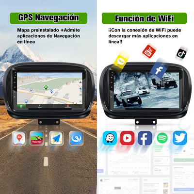 AWESAFE Android Car Stereo Para Fiat 500x 2014-2020 Sistema  Actualización de Radio de Pantalla Táctil con Carplay Inalámbrico Android Auto, Soporte Bluetooth WiFi Navegación GPS AWESAFE