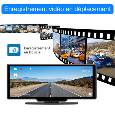 AWESAFE Autoradio Sans Fil Avec CarPlay/Android Auto, écran 10,26", Dashcam 4K Avant & 1080P Arrière, GPS, Bluetooth, FM, Assistant Vocal, Mirror Link AWESAFE