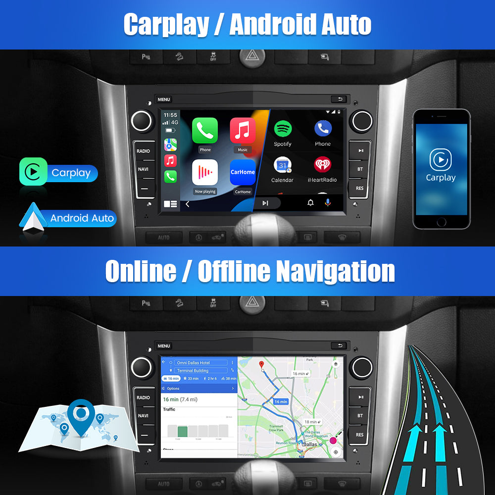 AWESAFE Android 12.0 2GB+32GB Car Radio for Opel with Carplay/Android Auto, 7 Inch Touch Screen with WiFi/GPS/Bluetooth/DSP/RDS/USB/FM AM/24 Themes, Support Steering Wheel Controls, MirrorLink (Black) AWESAFE