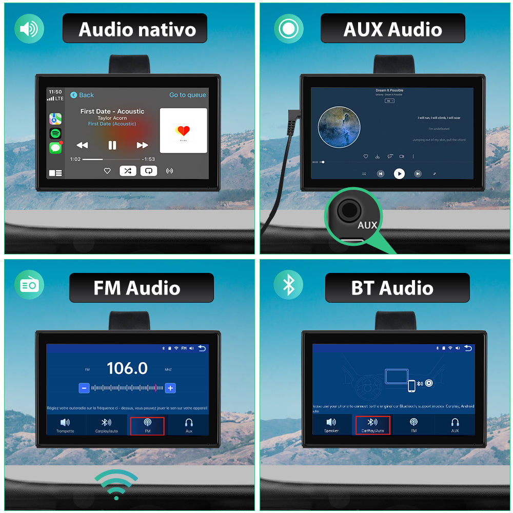 AWESAFE 9" Portatile Coche Wireless per CarPlay & Android Auto con HD Multischermo, Aggiornamenti OTA, Orientamento Verticale/Orizzontale, Telecamera Retro Inclusa, Bluetooth, Controllo Vocale, GPS AWESAFE SHOP