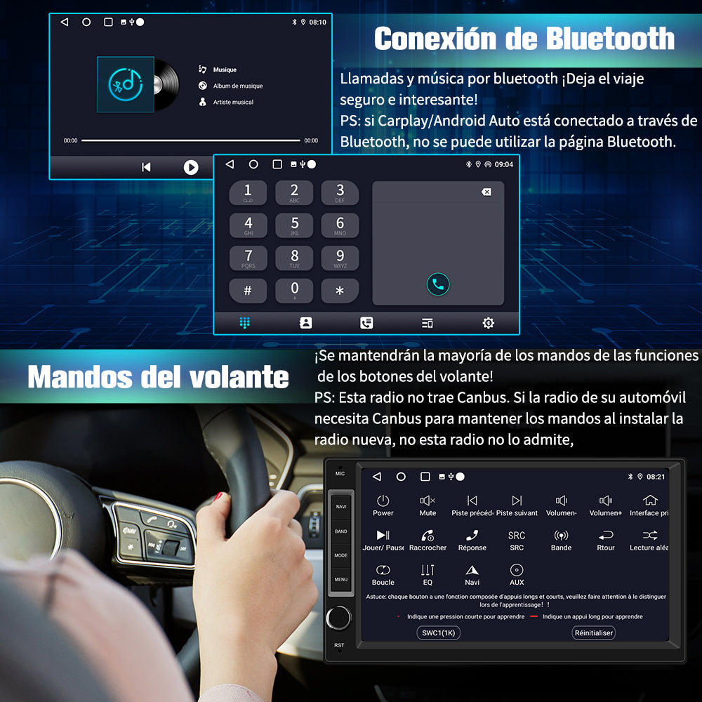 AWESAFE Android Car Stereo Para all models Sistema  Actualización de Radio de Pantalla Táctil con Carplay Inalámbrico Android Auto, Soporte Bluetooth WiFi Navegación GPS AWESAFE