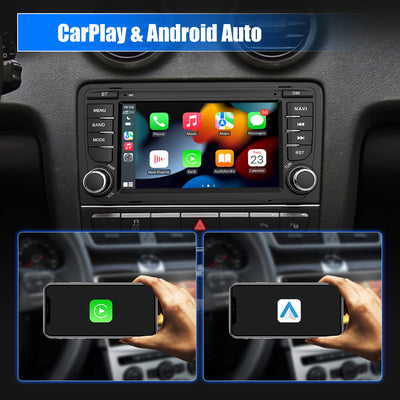 AWESAFE Autoradio Android 12 pour Audi A3 S3 RS3 8P (2003-2012) (2Go + 32 Go) avec Carplay Android Auto 7 Pouces GPS WiFi USB SD Bluetooth Commande au Volant(sans Lecteur CD) AWESAFE