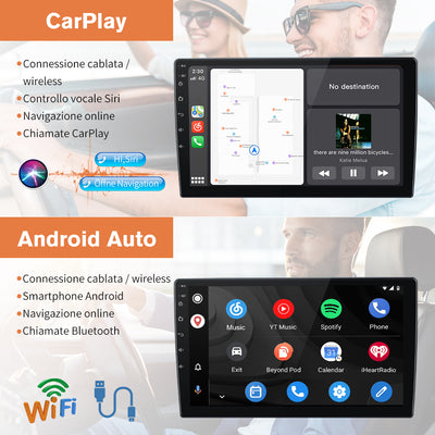 AWESAFE Autoradio Android per Mercedes Benz (2005-2010) Smart Fortwo Sistema di aggiornamento radio touch screen con Wireless Carplay Android Auto, supporto Bluetooth WiFi Navigazione GPS AWESAFE