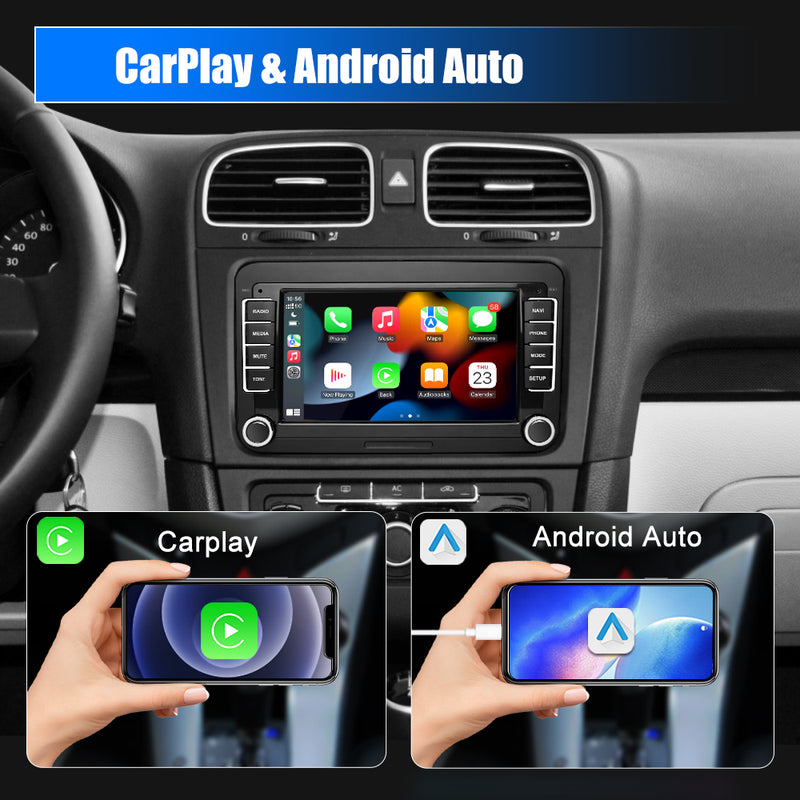 AWESAFE Android Car Stereo Para  VW Polo Golf Passat Seat Tiguan Touran Caddy EOS Sistema Actualización de Radio de Pantalla Táctil con Carplay Inalámbrico Android Auto, Soporte Bluetooth WiFi Navegación GPS AWESAFE