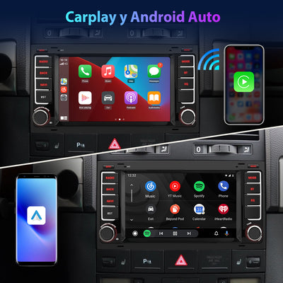 AWESAFE Android Car Stereo Para VW Touareg 2004-2011 /VW Transporter T5 Multivan 2004-2009 Sistema Actualización de Radio de Pantalla Táctil con Carplay Inalámbrico Android Auto, Soporte Bluetooth WiFi Navegación GPS AWESAFE