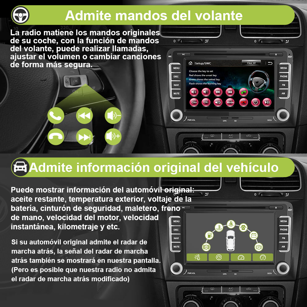 AWESAFE Android Car Stereo Para VW Sistema Actualización de Radio de Pantalla Táctil con Carplay Inalámbrico Android Auto, Soporte Bluetooth WiFi Navegación GPS AWESAFE