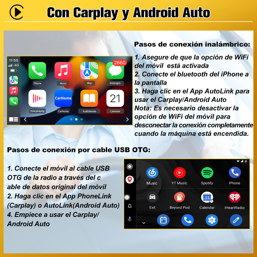 AWESAFE Android Car Stereo Para BMW Serie 5 E6O/E61/E63/E64 Sistema  Actualización de Radio de Pantalla Táctil con Carplay Inalámbrico Android Auto, Soporte Bluetooth WiFi Navegación GPS AWESAFE