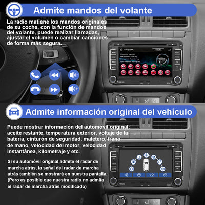 AWESAFE Android Car Stereo Para Golf Sistema Actualización de Radio de Pantalla Táctil con Carplay Inalámbrico Android Auto, Soporte Bluetooth WiFi Navegación GPS AWESAFE