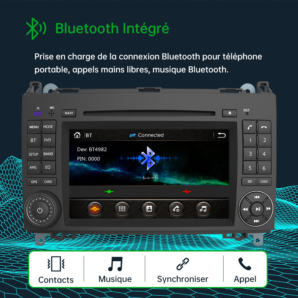 AWESAFE Android Car Stereo Para Benz Sistema Actualización de Radio de Pantalla Táctil con Carplay Inalámbrico Android Auto, Soporte Bluetooth WiFi Navegación GPS AWESAFE