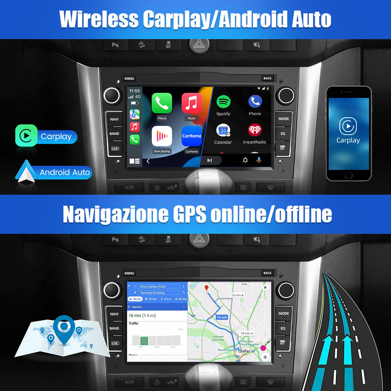 AWESAFE Autoradio Android per sistema di aggiornamento radio touch screen Opel con Wireless Carplay Android Auto, supporto navigazione GPS Bluetooth WiFi AWESAFE