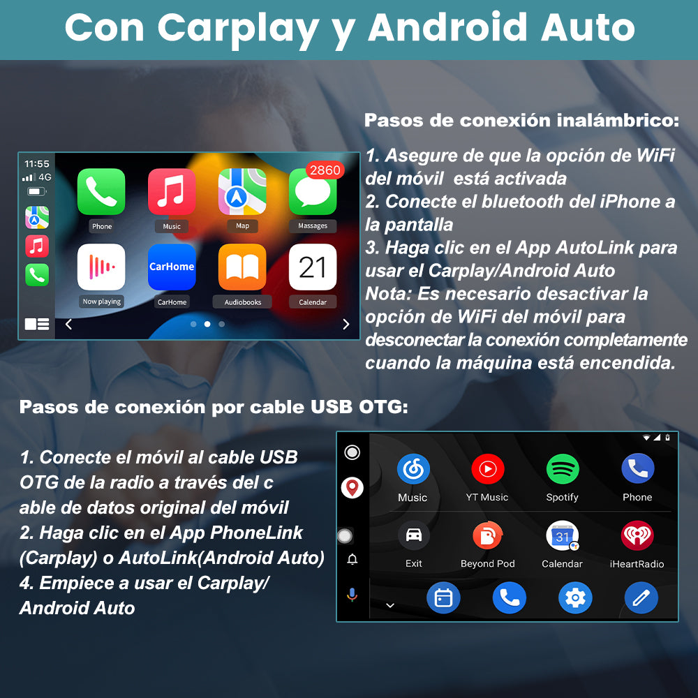 AWESAFE Android Car Stereo Para Audi 05 2013-2016 Sistema  Actualización de Radio de Pantalla Táctil con Carplay Inalámbrico Android Auto, Soporte Bluetooth WiFi Navegación GPS AWESAFE