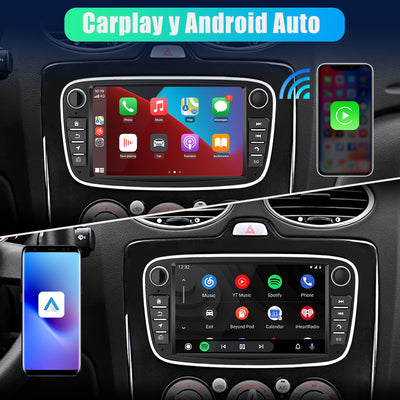 AWESAFE Android 12.0 [2GB+32GB] Radio Coche con Pantalla Táctil 7”para Ford Mondeo Focus S-Max Galaxy, Autoradio con Carplay/Android Auto/Bluetooth/GPS/FM (Negra) AWESAFE