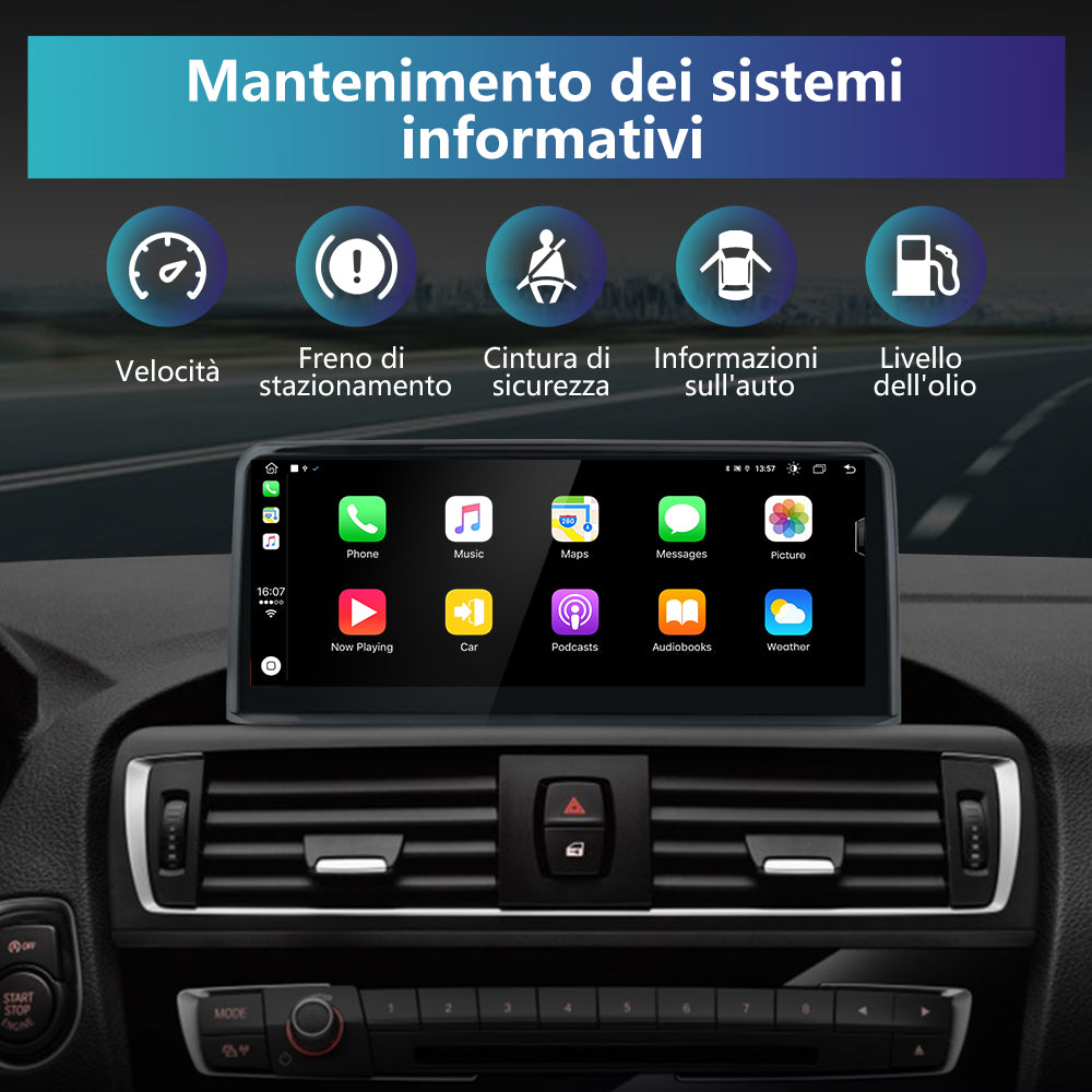 AWESAFE Autoradio Android per BMW Serie 1/2/3/4 F20 F21F22 F30 F31 F32 F33 F34 F36 (2013-2017) Sistema NBT Touch Screen Aggiornamento radio con Wireless Carplay Android Auto, Supporto Bluetooth WiFi Navigazione GPS AWESAFE