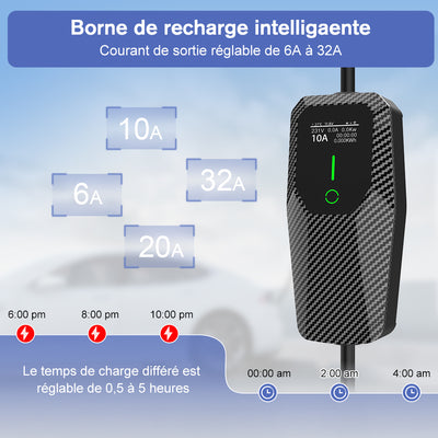 AWESAFE Tragbares EV-Ladegerät (231V,16A) for véhicule électrique de type 2Wallbox mobile de 11 KW pour véhicules électriques Degré d'étanchéité lP65/IP55/1P54 AWESAFE