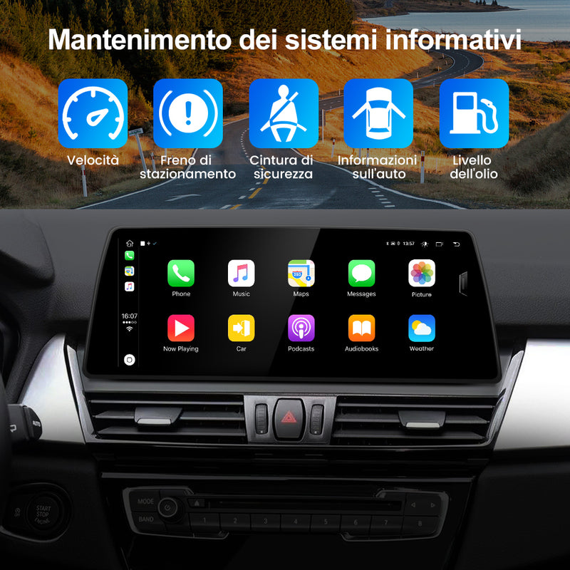 AWESAFE Autoradio Android per BMW F20 EVO (2017-2019) Sistema di aggiornamento radio touch screen con Wireless Carplay Android Auto, supporto Bluetooth WiFi Navigazione GPS AWESAFE