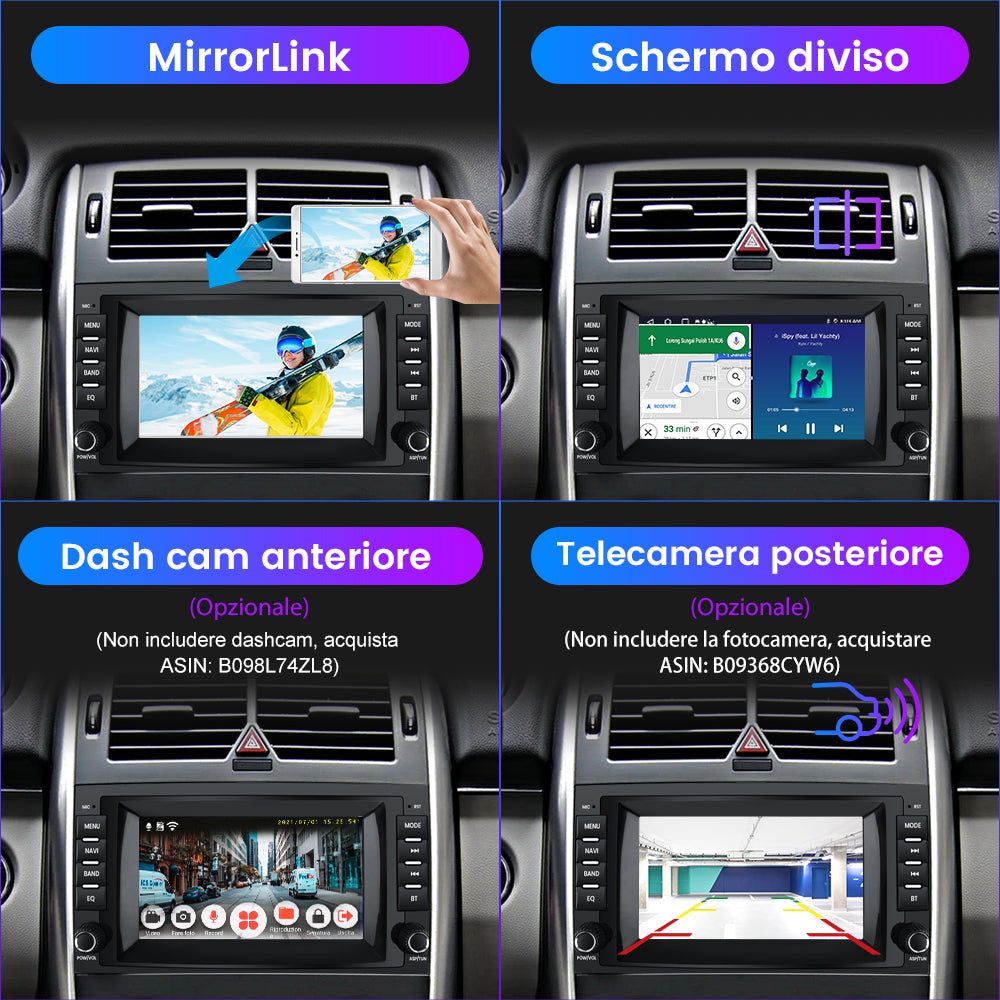 AWESAFE Autoradio Carplay Android Auto Android 12 per Mercedes Benz Vito Viano/Sprinter W639 W245/Classe B/Classe A W169, Touchscreen da 7 pollici (2+32GB) con Navigazione GPS Bluetooth WiFi FM RDS AWESAFE