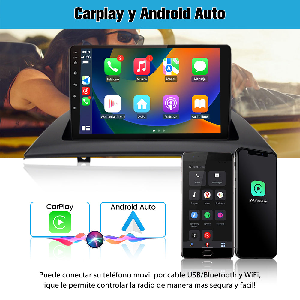 AWESAFE Android Car Stereo Para BMW X3 E83 (2004-2012) Sistema  Actualización de Radio de Pantalla Táctil con Carplay Inalámbrico Android Auto, Soporte Bluetooth WiFi Navegación GPS AWESAFE