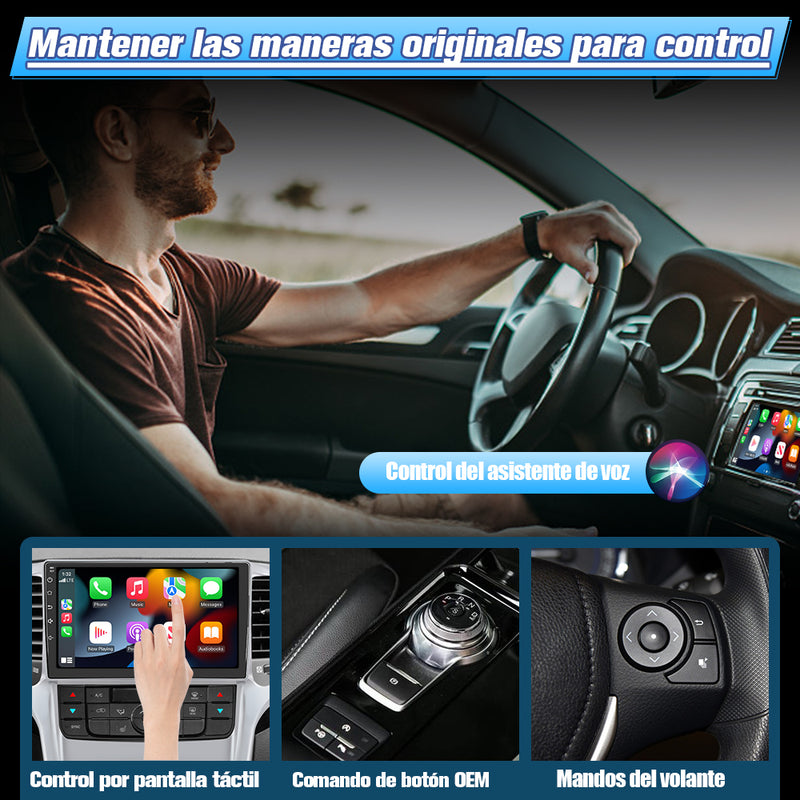 Adlaptador inalámbrico con funciones 4 en 1Solo sirve para radio oririnal del automovily trae carplay/Androill Auto por cable AWESAFE