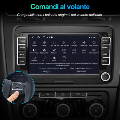 AWESAFE Autoradio Android 12 [1G+32GB] con CarPlay/Android Auto per VW Golf 5 6 Plus Polo Passat Tiguan Seat, Car Radio GPS Bluetooth WIFI FM RDS EQ Comandi al Volante AWESAFE