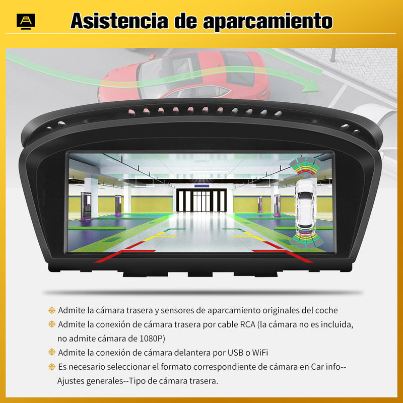 AWESAFE Android Car Stereo Para BMW Serie 5 E6O/E61/E63/E64 Sistema  Actualización de Radio de Pantalla Táctil con Carplay Inalámbrico Android Auto, Soporte Bluetooth WiFi Navegación GPS AWESAFE