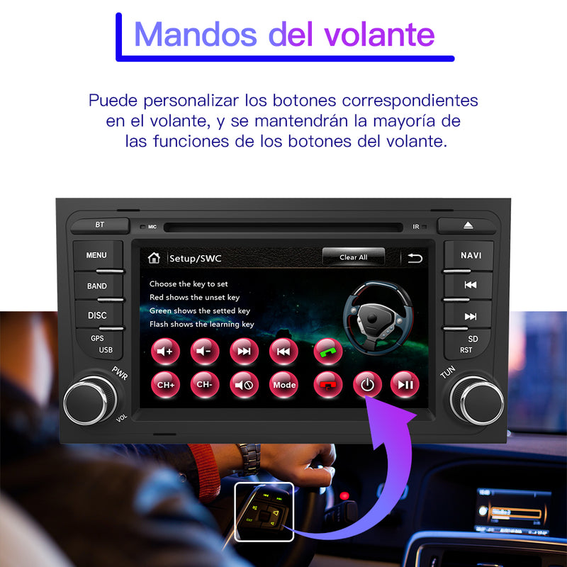 AWESAFE Android Car Stereo Para Audi Sistema Actualización de Radio de Pantalla Táctil con Carplay Inalámbrico Android Auto, Soporte Bluetooth WiFi Navegación GPS AWESAFE