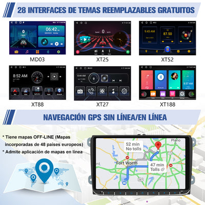 AWESAFE Android Car Stereo Para VW Sistema Actualización de Radio de Pantalla Táctil con Carplay Inalámbrico Android Auto, Soporte Bluetooth WiFi Navegación GPS AWESAFE